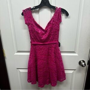 Elegant Pink Lace Dress